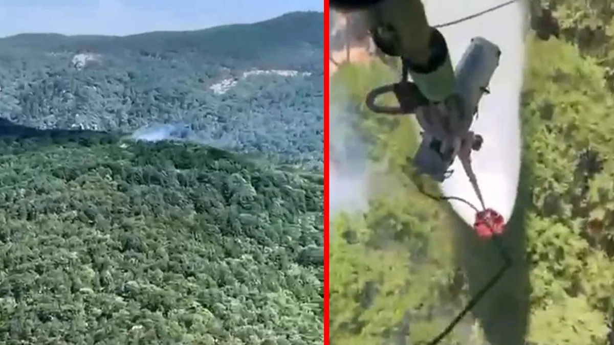 Kazdağları'nda ormanlık alanda yangın! Havadan ve karadan müdahale ediliyor haber görseli