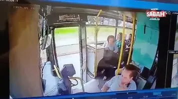 Adana'da kadın yolcu otobüsten böyle düştü!