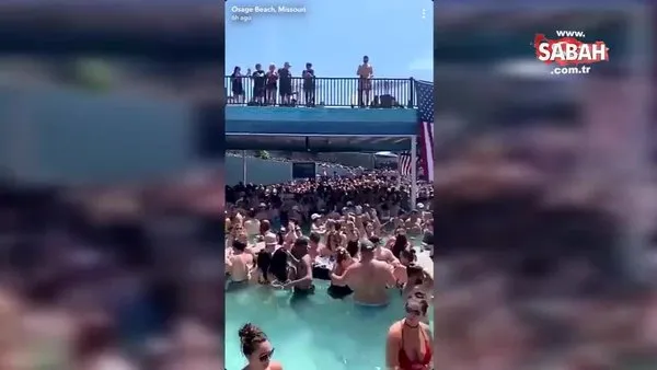 Corona virüse aldırış etmeden havuzda böyle eğlendiler! ABD'de inanılmaz görüntüler | Video