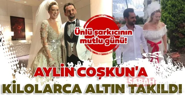 Aylin Coşkun ile Volkan Aslan evlendi! Aylin Coşkun'a kilolarca altın takıldı!