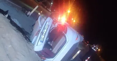 Kontrolden çıkan araç orta refüje devrildi: 5 yaralı #nevsehir