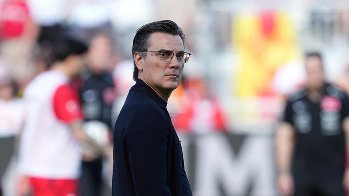 A Milli Futbol Takımı Teknik Direktörü Vincenzo Montella'nın A Spor'a açıklamalarından bir görüntü.