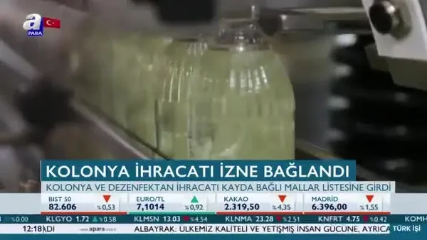 Kolonya ihracatı izne bağlandı