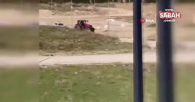 Polisten kaçan ehliyetsiz traktör sürücüsüne ceza yağdı: O anlar kamerada | Video