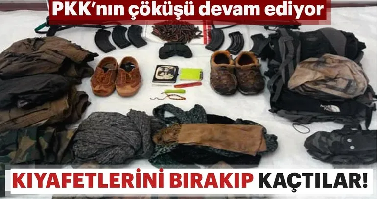 PKK’lı teröristler kıyafetlerini bırakıp kaçtı!