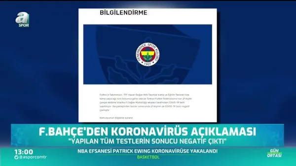Fenerbahçe'den corona virüsü açıklaması
