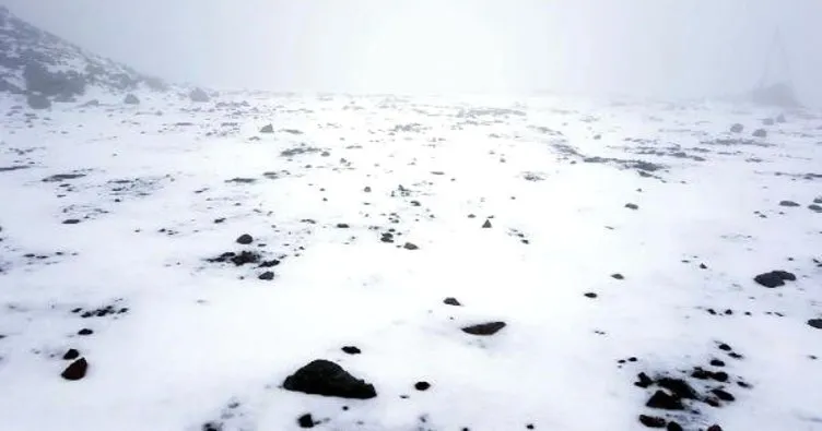 Erciyes’e yağan kar sonrası Kayseri’de sıcaklık sıfıra düştü