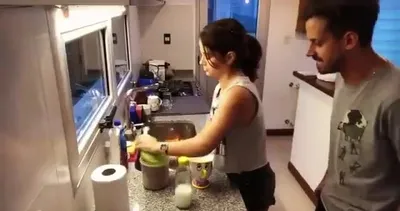 Spiker maç olmayınca kahve yapımını anlattı! İşte o anlar...