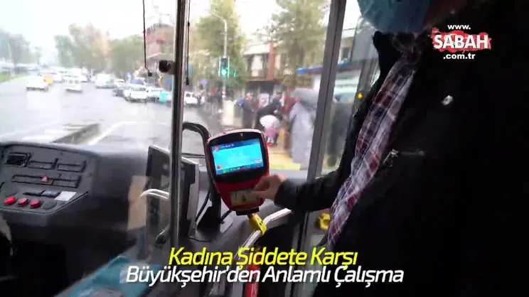 Artık otobüs anonslarında bile: Kadına Şiddete HAYIR! | Video