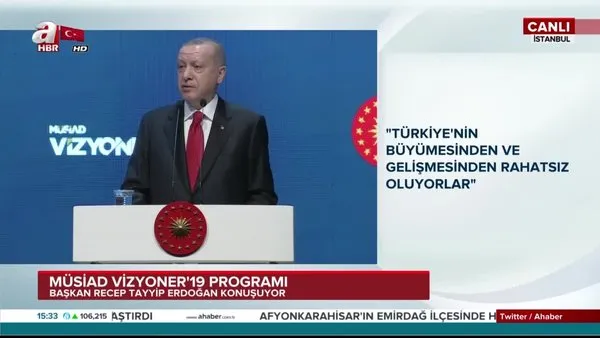 Cumhurbaşkanı Erdoğan'dan MÜSİAD Vizyoner’19 zirvesinde önemli açıklamalar (27 Kasım 2019 Çarşamba)