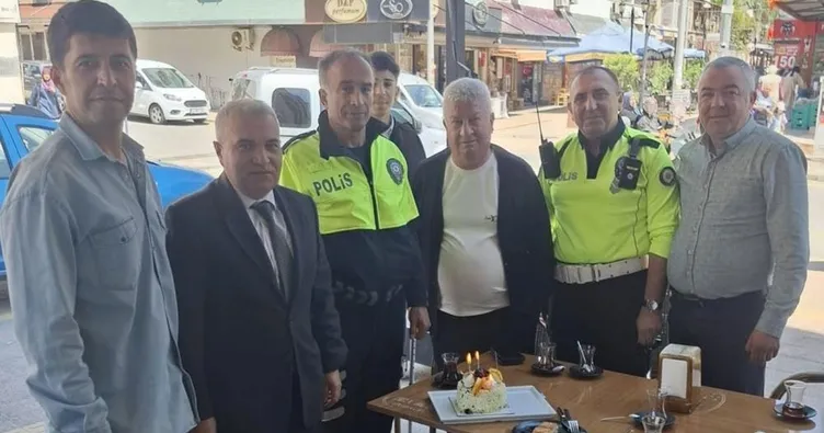 Telsizle mesai arkadaşlarına veda etti…