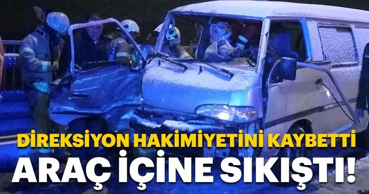 Kuzey Marmara Otoyolundaki kazada araçta sıkışan karı-koca yaralandı