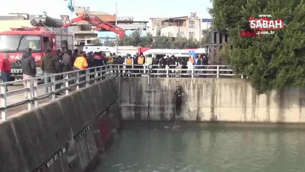 Seyhan Nehri'nde bulunan erkek cesedi vinçle çıkarıldı | Video