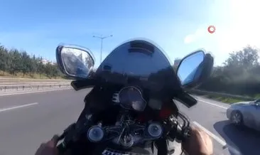 İstanbul’da motosikletli magandanın sevgilisiyle tek teker terörü kamerada