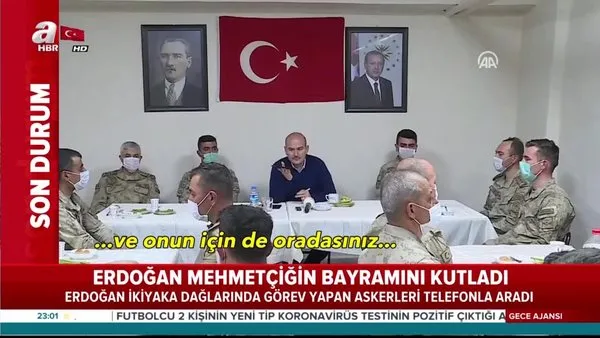 Başkan Erdoğan, İkiyaka Dağları'ndaki askerlerin bayramını kutladı | Video