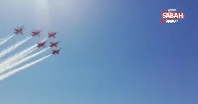 Kıbrıs semalarında F-16’lar ve Türk Yıldızları’ndan gösteri uçuşu | Video