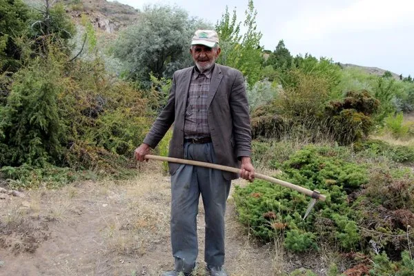 Ahmet Dede, kasabasında bulunan dağa 34 yıldır fidan dikiyor
