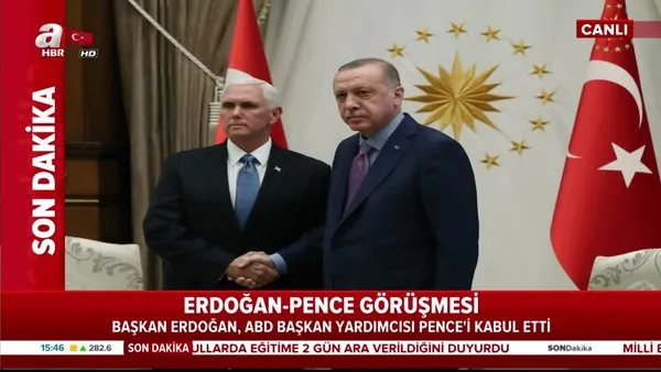 Başkan Erdoğan ABD Başkan Yardımcısı Pence'i kabul etti