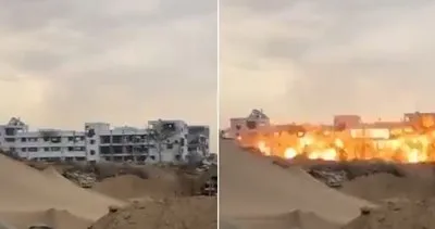 Katil İsrail ordusu, Gazze’deki parlamento binasını patlatarak yıktı
