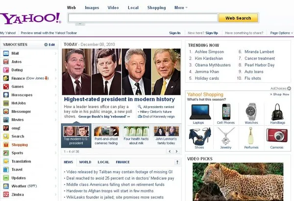 İşte Yahoo'nun Top 10'u