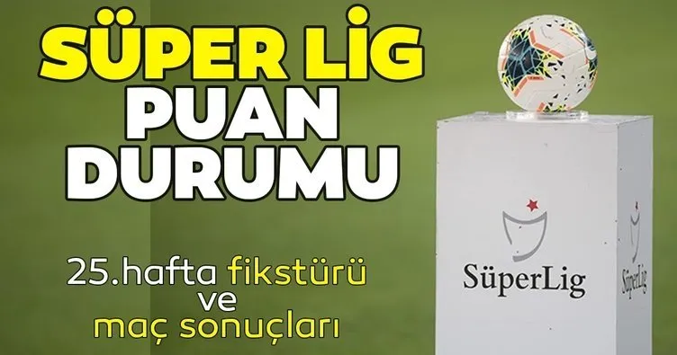Süper Lig Puan Durumu - 15 Şubat Süper Lig güncel puan durumu sıralaması tablosu ile 25. Hafta fikstür ve maç sonuçları