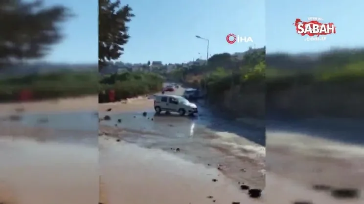 Ana su hattı bomba gibi patladı | Video