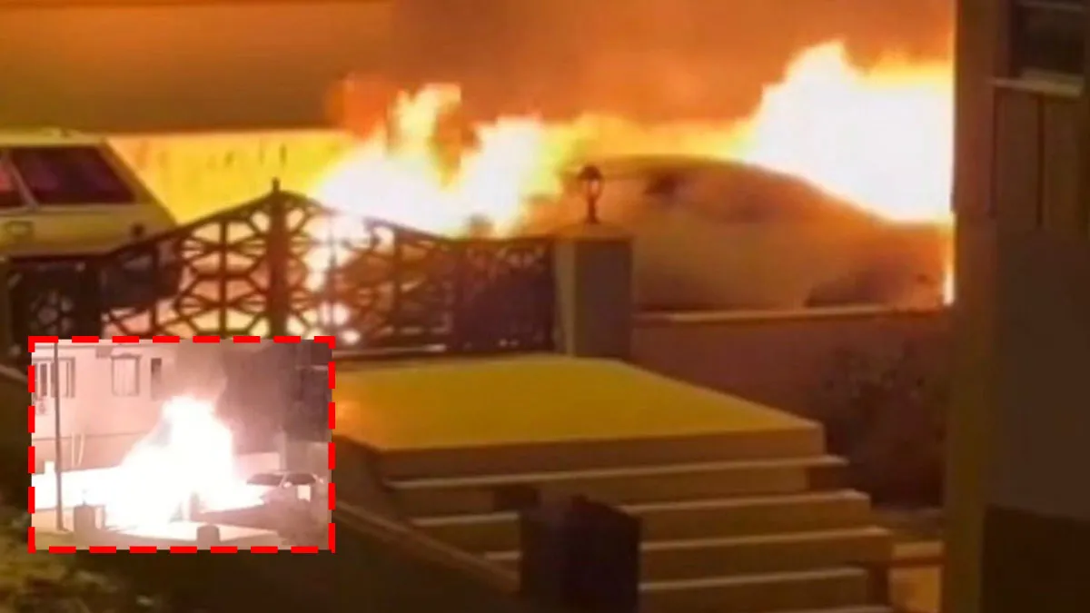 Gaziantep’te korku dolu anlar! Park halindeki lüks araç alev topuna döndü Gaziantep’te korku dolu anlar! Park halindeki lüks araç alev topuna döndü