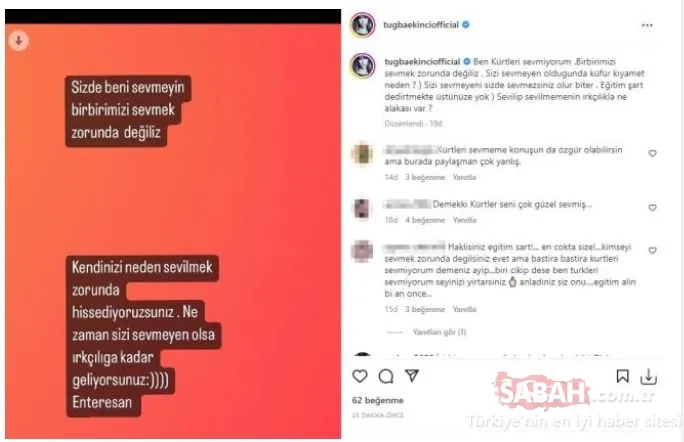 Şarkıcı Tuğba Ekinci’den olay sözler! ‘Kürtleri sevmiyorum’ Şarkıcı Tuğba Ekinci’den olay sözler! ‘Kürtleri sevmiyorum’