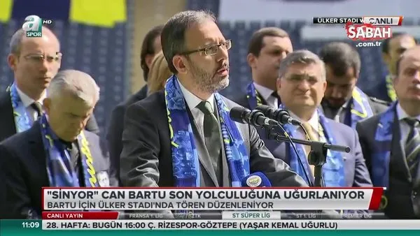 Gençlik ve Spor Bakanı Mehmet Muharrem Kasapoğlu, Can Bartu'nun cenaze töreninde konuştu
