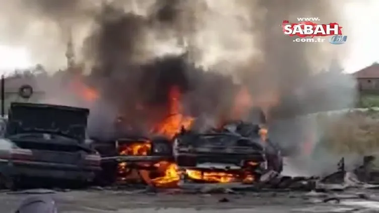 Hurda araçlar kül oldu