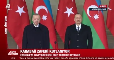 Son Dakika! Azerbaycan’da tarihi anlar... Cumhurbaşkanı Erdoğan onur konuğu | Video