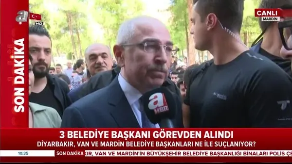 Mardin Büyükşehir Belediyesi'ne kayyum olarak atanan Mardin Valisi Mustafa Yaman'a coşkulu karşılama