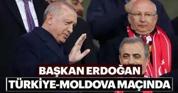 Başkan Erdoğan, Türkiye-Moldova maçında
