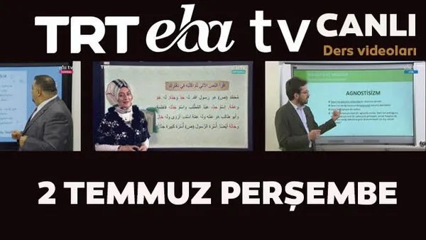 TRT EBA TV izle! (2 Temmuz Perşembe) Ortaokul, İlkokul, Lise dersleri 'Uzaktan Eğitim' canlı yayın | Video