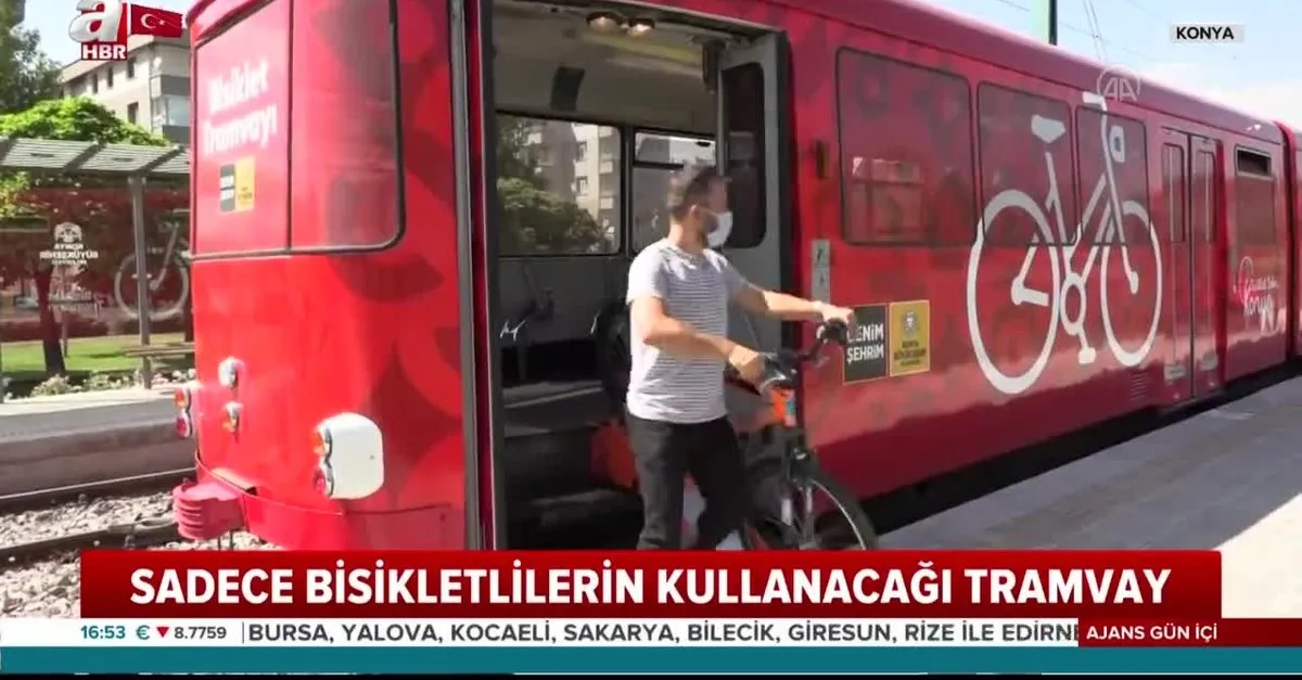 Konya Bir Ilke Daha Imza Atti Sadece Bisikletliler Icin Hizmet Verecek Tramvay Video Videosunu Izle Son Dakika Haberleri