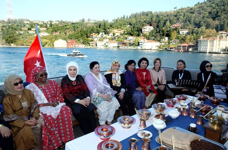 Emine Erdoğan D-8 zirvesine gelen liderlerin eşlerini konuk etti