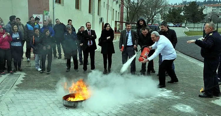 Edirne’de yangın söndürme eğitimi
