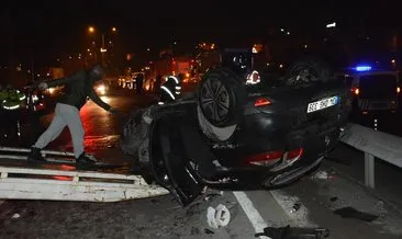 Pendik’te 200 metre takla atan otomobildeki 1’i ağır 5 kişi yaralandı