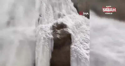 Ağrı buz kesti: 33 metre yüksekliğindeki şelale dondu | Video