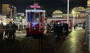 Taksim’de korkutan tramvay yangını: Şans eseri yaralanan yok! #istanbul
