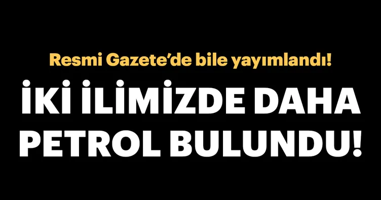 İki ilimizde daha petrol bulundu!