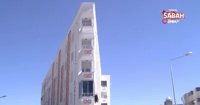 Mardin’de görenleri şaşkına çeviren bina kamerada | Video