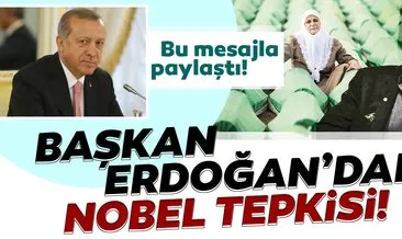 Başkan Erdoğan’dan Nobel Edebiyat Ödülü tepkisi! Bu mesajla paylaştı