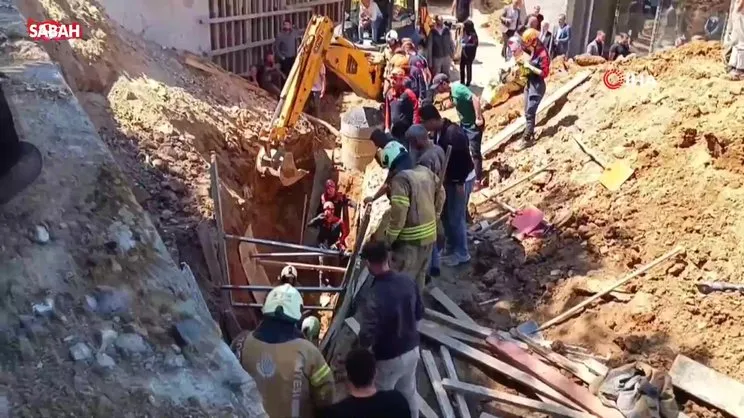 Çekmeköy'de inşaat alanında göçük: 1 işçi mahsur kaldı | Video