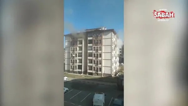 Sivas’ta binanın 3'ncü katında çıkan yangın korkuttu | Video
