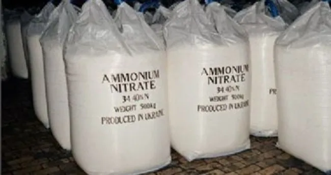 20 ton amonyum nitrat ele geçirildi