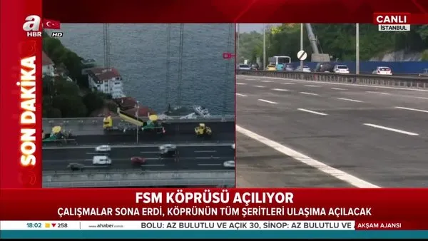Fatih Sultan Mehmet Köprüsü'nde (FSM) çalışmalar tamamlandı! Tüm şeritler trafiğe açıldı
