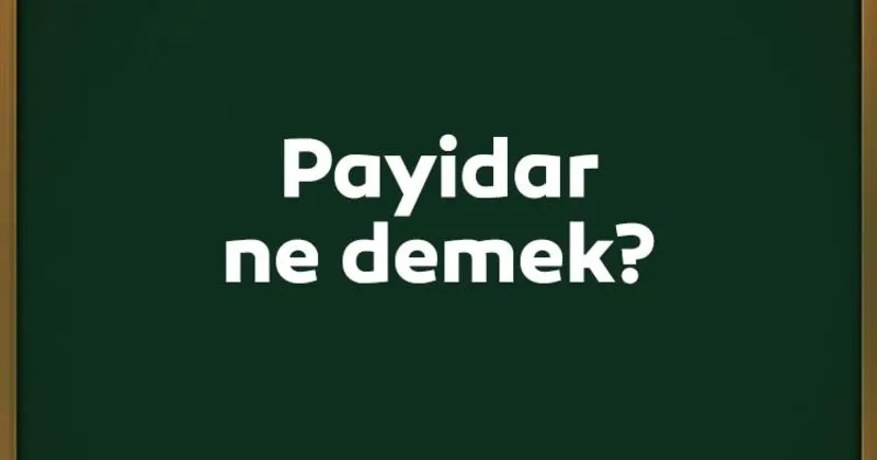 payidar ne demek payidar kelimesi ne anlama gelir payidar kelimesinin anlami ve ornek cumleler kultur sanat haberleri