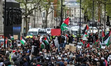 İngiltere sokağa döküldü! İşgalci İsrail’in Mescid-i Aksa saldırıları protesto edildi