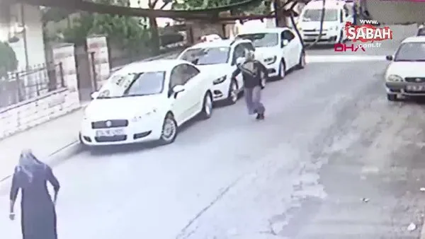 Küçükçekmece'de su saatlerini çalan hırsızı kovalayan kadın kamerada | Video